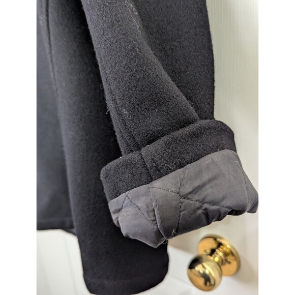 VTG Schott DUR O JAC Wool Pea Coat Mens XL Black Double Breast Quilted Liner - Picture 9 of 14